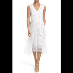 Kobi Halperin Audrina White Crochet Eyelet Lace Dress 6 Wedding